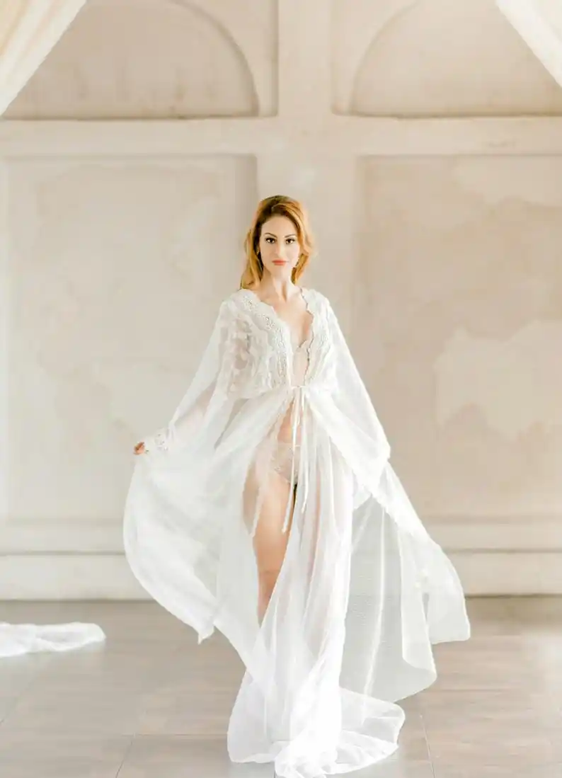 White night robe Clearance