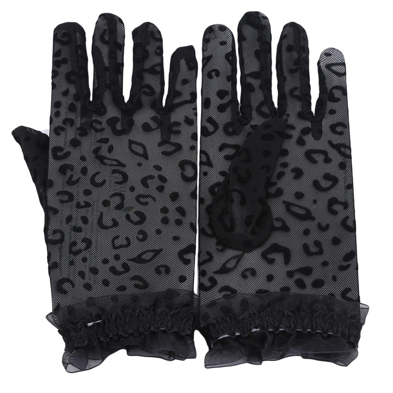 Summer/Autumn Lady Sunscreen Golves Women Sun Protection Glove Fashion Beautiful Women's Summer UV-Proof Driving Lace Gloves - Цвет: black