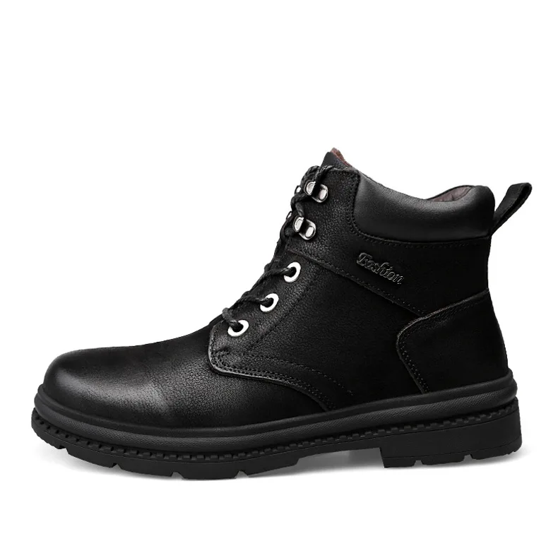 

Large Size Genuine Leather plus Velvet Martin Boots Martin Boots Men's Hight-top 2018 England Retro Martin Boots Men's