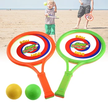 

Kids Tennis Racket Set Plastic Badminton Tennis Rackets with Balls Kids Racket Play Game Toy for Play at the Beach or Lawn