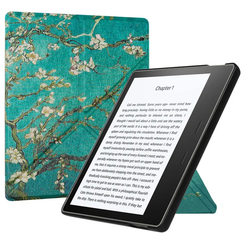 Чехол-подставка оригами для Kindle Oasis 7 дюймов(9th Generation- и 10th Generation-)-тонкий чехол с функцией автоматического сна/пробуждения - Цвет: Apricot flower
