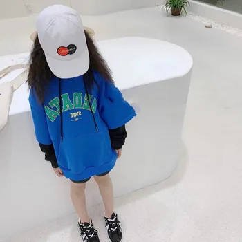 

Boys and girls hooded loose sweater 2020 autumn new baby unisex cotton pullover jacket trend