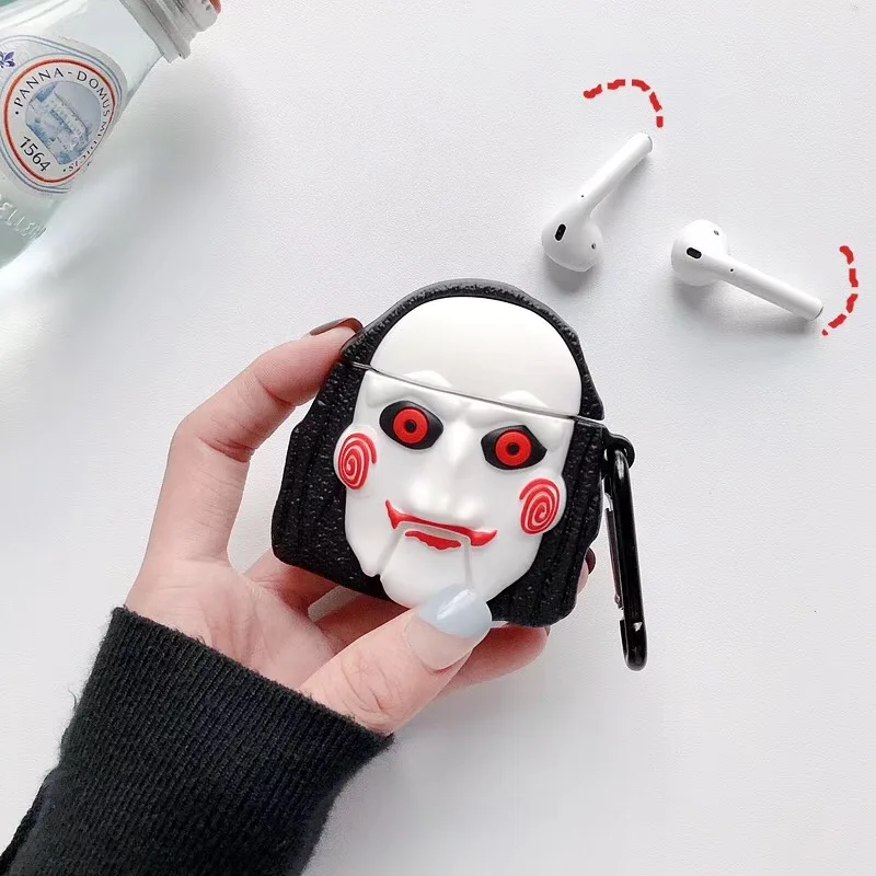 Horror 3D бензопила фрайт пила+ кольцо Bluetooth беспроводная гарнитура Набор Мягкий чехол для гарнитура для airpods защитные анти-падение чехлы