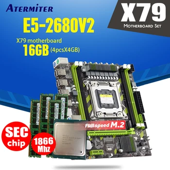 

Atermiter X79 X79G motherboard LGA2011 mini-ATX combos E5 2680 V2 SR1A6 CPU 4pcs x 4GB = 16GB DDR3 RAM 1866Mhz PC3 14900R