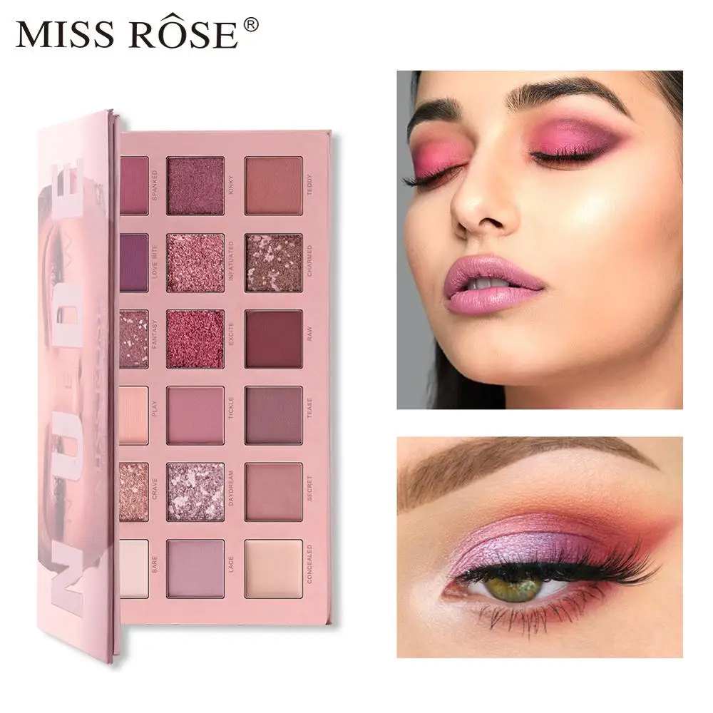 MISS ROSE Новые блестящие тени для век глянцевые 18 цветов телесные пюре закат пустыня