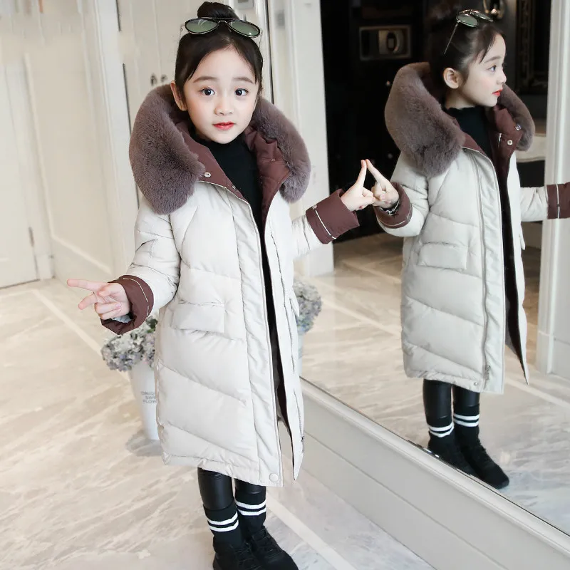 

CYSINCOS Girls Down Jackets Baby Outdoor Warm Clothing Thick Coats Windproof Children's Winter Jackets Kids Cartoon Outerwear