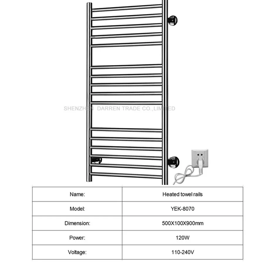 110 v/220 v полотенцесушитель с подогревом аксессуары для ванной комнаты стойка из нержавеющей стали Электрический полотенцесушитель сушилка для полотенец 120W 1 шт
