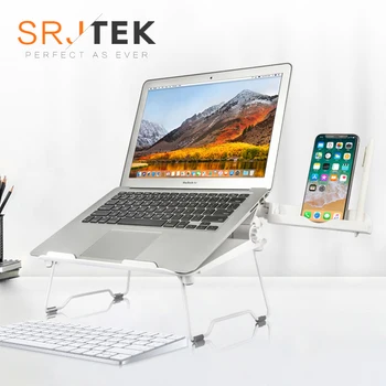 

Portable Laptop Stand For Macbook Pro Air iPad Tablet Foldable Support Notebook Cooling Pad Bracket Base Desk With Phone Holder
