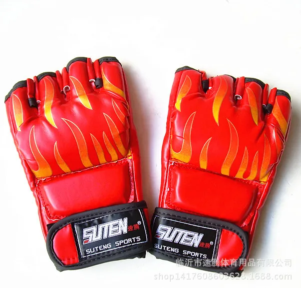 Перчатки для бокса Sagitar Flame MMA, полуперчатки для бокса, Санда, перчатки для игры в мешки с песком, боксерские перчатки