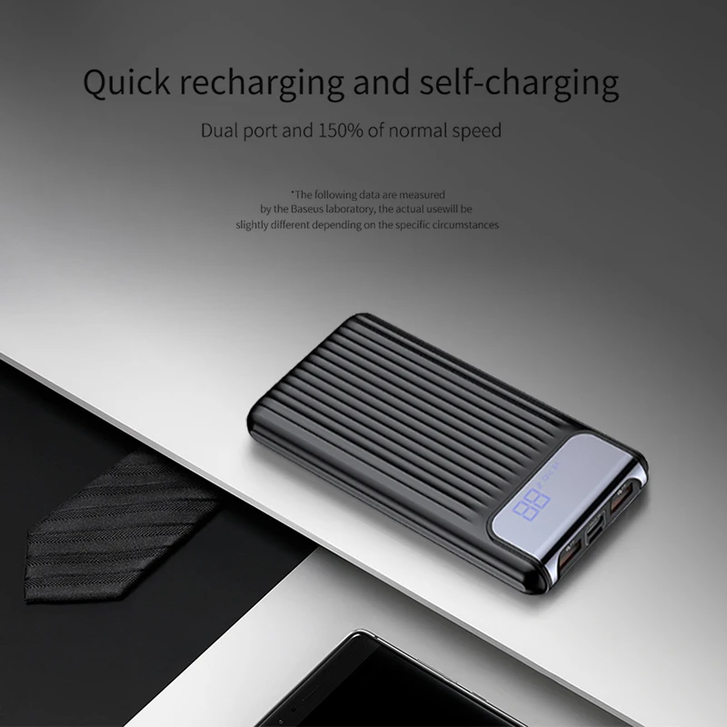 Quick Charge 3,0 10000mAh power Bank lcd 10000 MAh QC3.0 портативное Внешнее зарядное устройство для мобильного телефона