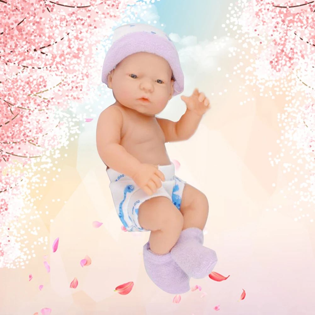 

9.5 Inch Baby Doll Newborn Small Lifelike Toddler Playmate Gifts Simulation Soft Silicone Cute Toys Birthday Reborn
