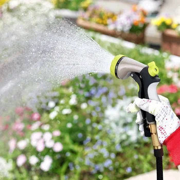 

Behogar 8 in 1 Spary Hose Nozzle Water Sprayer with 8 Adjustable Watering Pattern for Garden Watering Plant Car Washing Glass