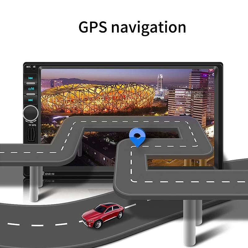 2 Din Автомобильный мультимедийный плеер 7018 gps навигация с картой 7 дюймов HD сенсорный экран Bluetooth Радио стерео MP5 FM радио WiFi B