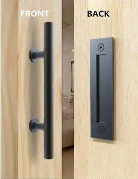 

Sliding Barn Easy Install Flush Pull Furniture Shed Gate Replacement Garage Carbon Steel Durable Door Handle Double Side Rustic