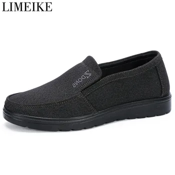 

LIMEIKE Men's Autumn Shoes Comfortable Men Casual Shoes Canvas Shoes Breathable Loafers Slip-on Footwear Slipon Walking