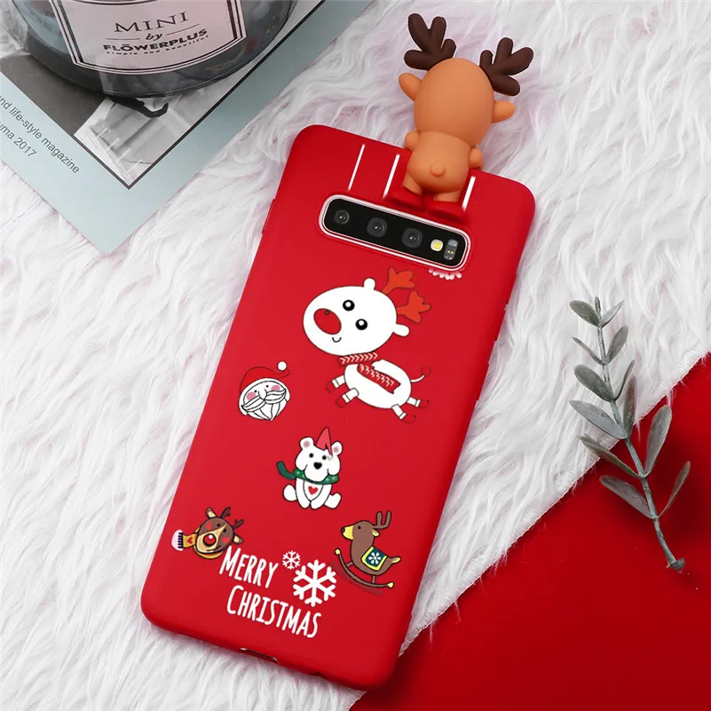 С рисунком рождественского оленя чехол для samsung Galaxy S10 S8 S9 плюс S6 S7 край S10E A10 A20 A30 A40 A50 A50S A60 A70 M10 M20 мягкий гелеобразный чехол-накладка чехол