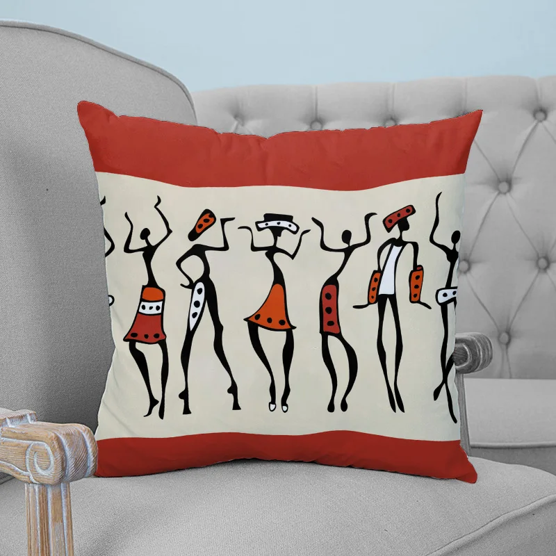 African National Figures Printed Throw Pillow Case Plush fabric Pillowcase Home Decorative Hot | Дом и сад