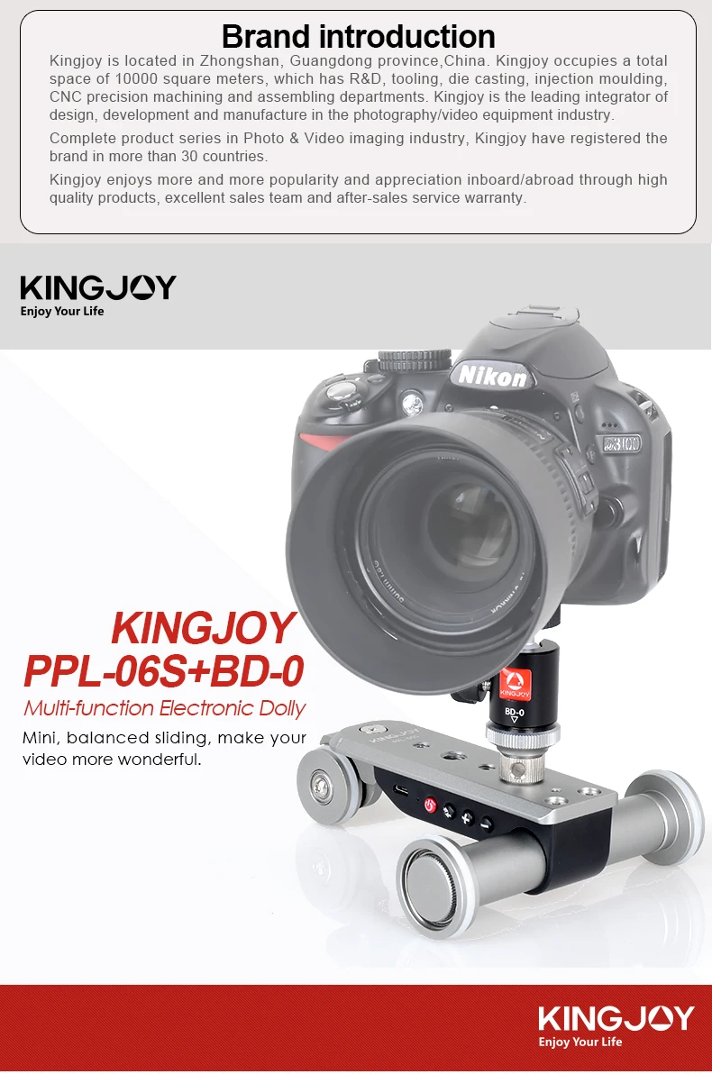 KINGJOY PPL-06S слайдер для камеры, тележка для автомобиля, рельсы, замедленная съемка, электрическая моторизированная тележка для камеры, телефона, видеокамеры Dslr