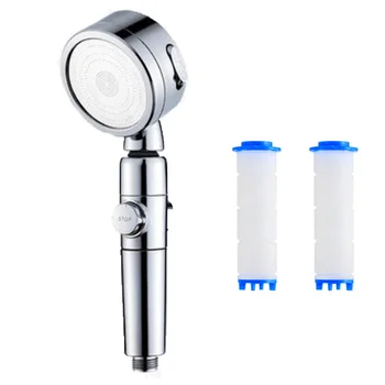 

High pressure Chrome shower head with 2 filter adjustable 360 Degrees rotating Three levels Water Saving Shower Heads Spray