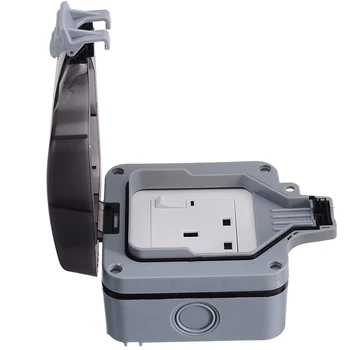 

1pcs Outdoor Switched Single Socket 13A Waterproof Damp Proof IP66 Outside UK Plug Home Improvement Electrical Sockets Mayitr
