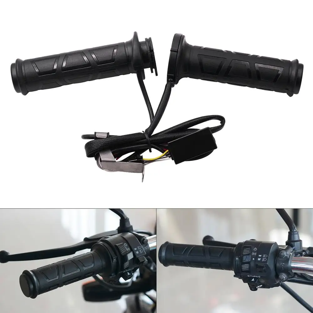 1 Pair 12v 12w24w 22mm Adjustable Temperature Motorcycle Handlebar