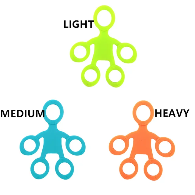 Finger Grip Silicone Ring Exerciser Antistress Resistance Band Fitness Stretcher 3 Levels Finger Sensory Toy for Autism ADHD 5