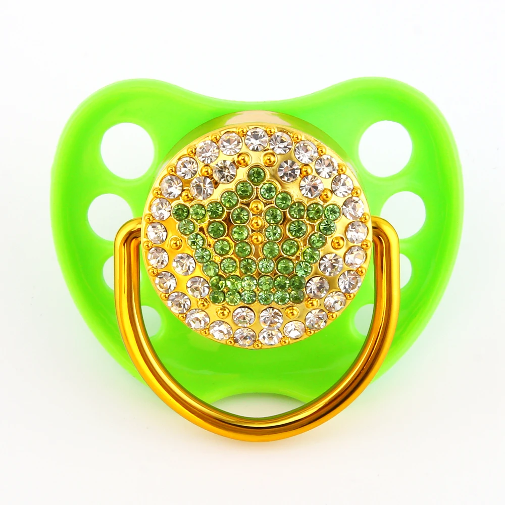 

Green Crown Baby Pacifier For 0-18 Months BPA Free Bling Pacifiers Food Grade Baby Soother Nipples