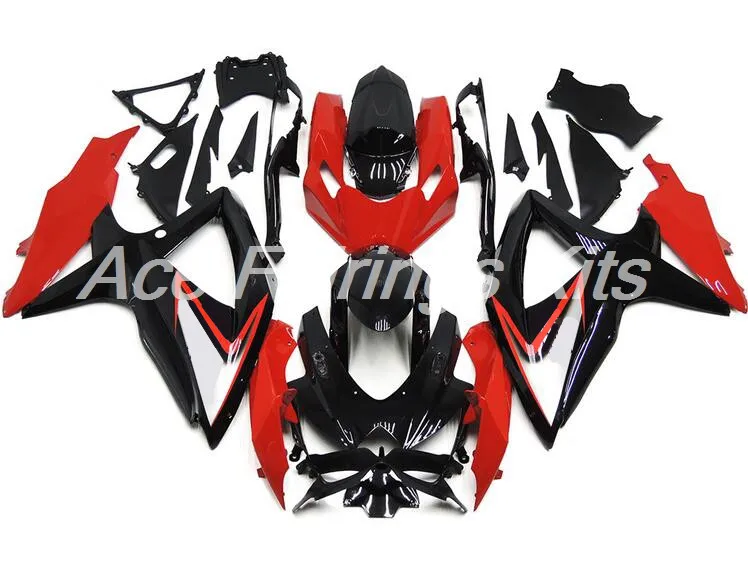 Топ(литье под давлением) ABS Обтекатели наборы подходят для Suzuki GSX-R600 GSX-R750 K8 2008 2009 2010 Обтекатели набор цветов красный черный