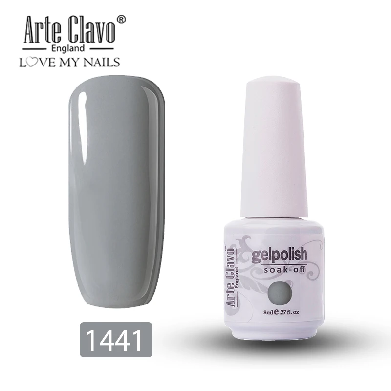 Arte Clavo 8 мл УФ-гель Varnis цветной лак для ногтей DIY лак для ногтей светодиодный гель Esmalte блеск замачиваемый Полупостоянный гель - Цвет: 1441