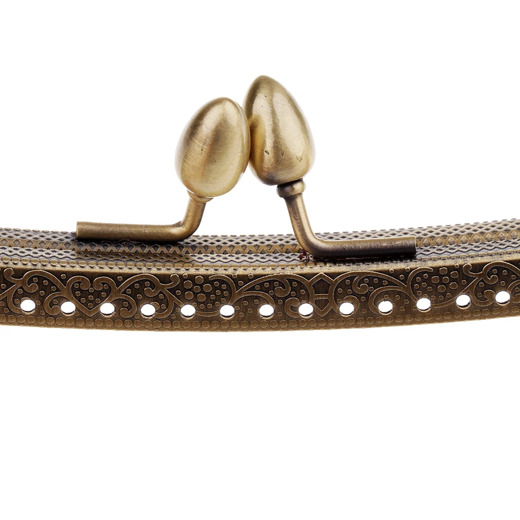 Retro Square Metal Embossed Purse Clutch Bag Handle DIY Craft Frame Kiss Clasp Lock 16.5cm