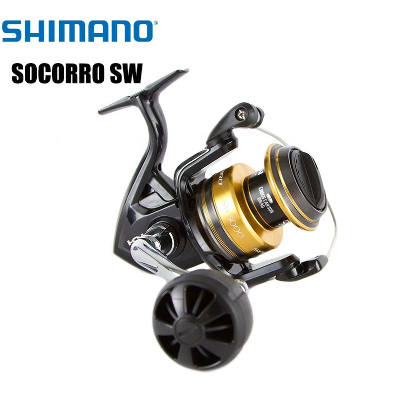 

SHIMANO Original SOCORRO SW 5000 6000 8000 10000 4+1BB 10-12 (KG) Drag HAGANE X-SHIP Saltwater Trolling Spinning Fishing Reel