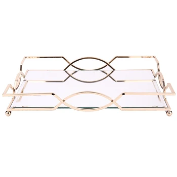 

HOT SALE Mirror Glass Fruit Plate Living Room Fruit Decoration Plate Modern Simple Household Fruit Plate Candy Plate