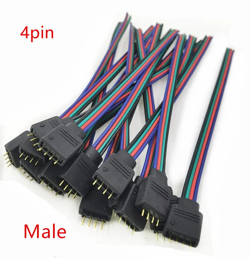 thumbnail image 1 of Conector de tira de luz LED RGB RGBW de 4 pines y 5 pines, enchufe macho y hembra, cable de conexión para tira de luz LED RGB RGBW 5050, 1 of 5