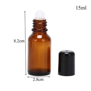 

1pc 30ml Amber Roll On Roller Bottle For Essential Oils Refillable Perfume Bottle Deodorant Containers With Lid
