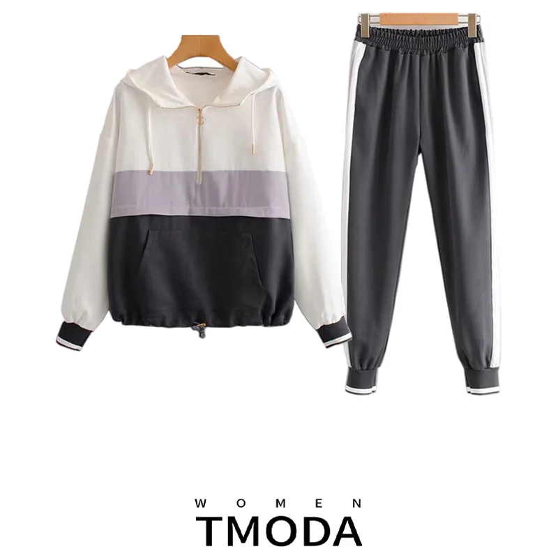 Комплект одежды TMODA Женский бейсбольный пуловер-бомбер и спортивные