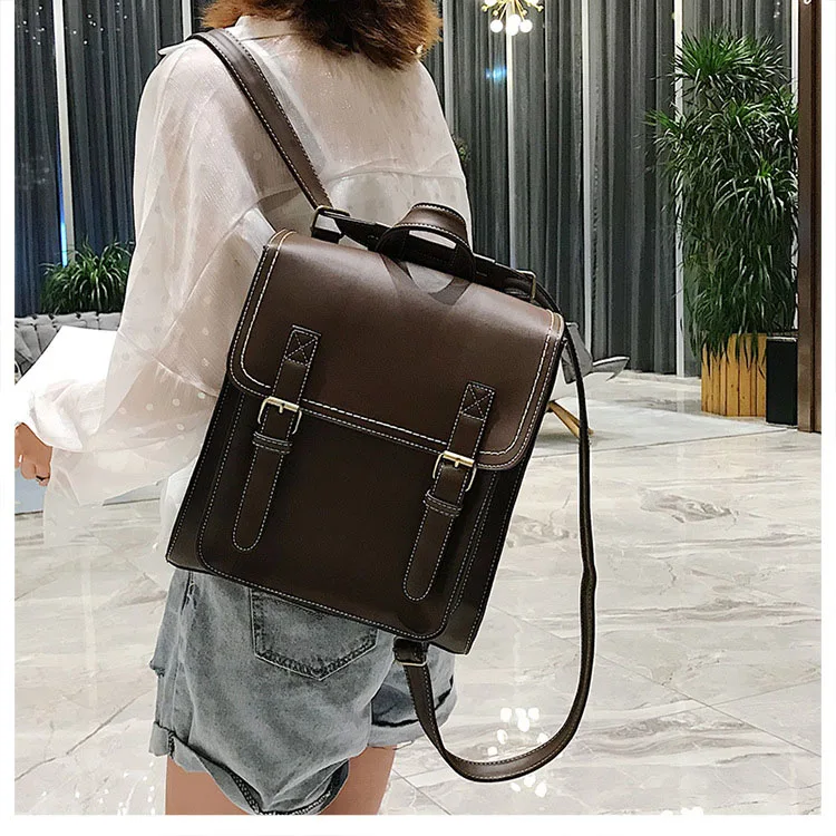 2019 New Luxury Designer Backpacks Women High Quality Yellow Square Backpack Leather Fashion Brand School bag for Teenager Girls (13)