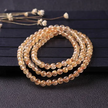 

Natural gemstone gold hair crystal bracelet, men and women meditation yoga energy bracelet, charm lucky jewelry gift