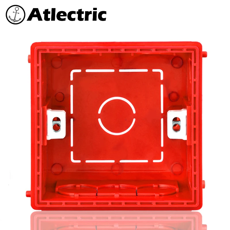 

Atlectric Wall Cassette Mounting Box Switch Socket Junction Box 86 Type White Red Blue Hidden Installation Box Wiring Back EU UK