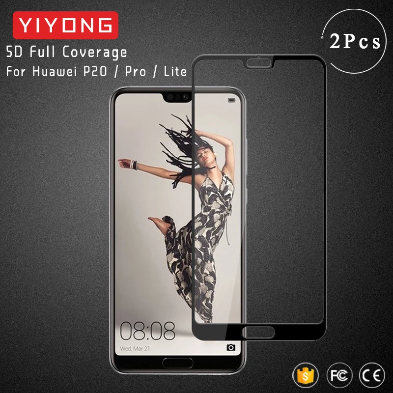 YIYONG 9D полное покрытие шелковое стекло Huawei P20 Lite закаленное P 20 Pro Защитная пленка
