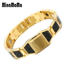 Модные изысканные магнитные браслеты из нержавеющей стали для женщин и мужчин Германий отрицательных ионов дальнего инфракрасного здоровья браслет