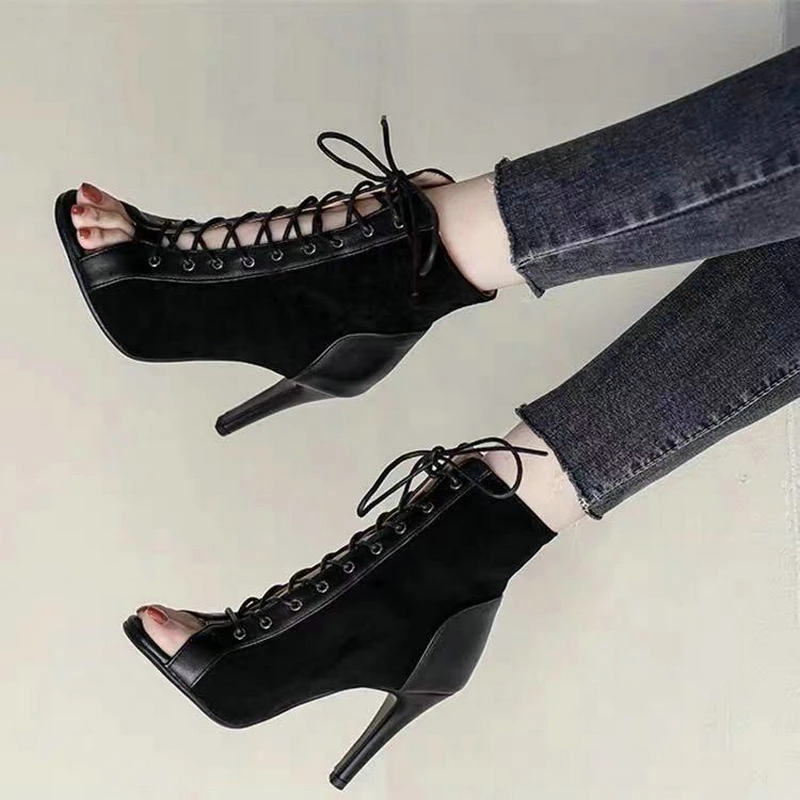 Women Sandals High Heels Jazz Dance European Style Open Toe