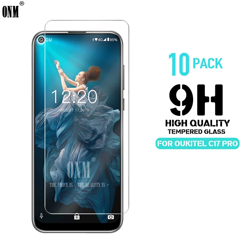 10 шт. закаленное стекло для OUKITEL C17 PRO Защитное экрана 2.5D 9H профессиональная