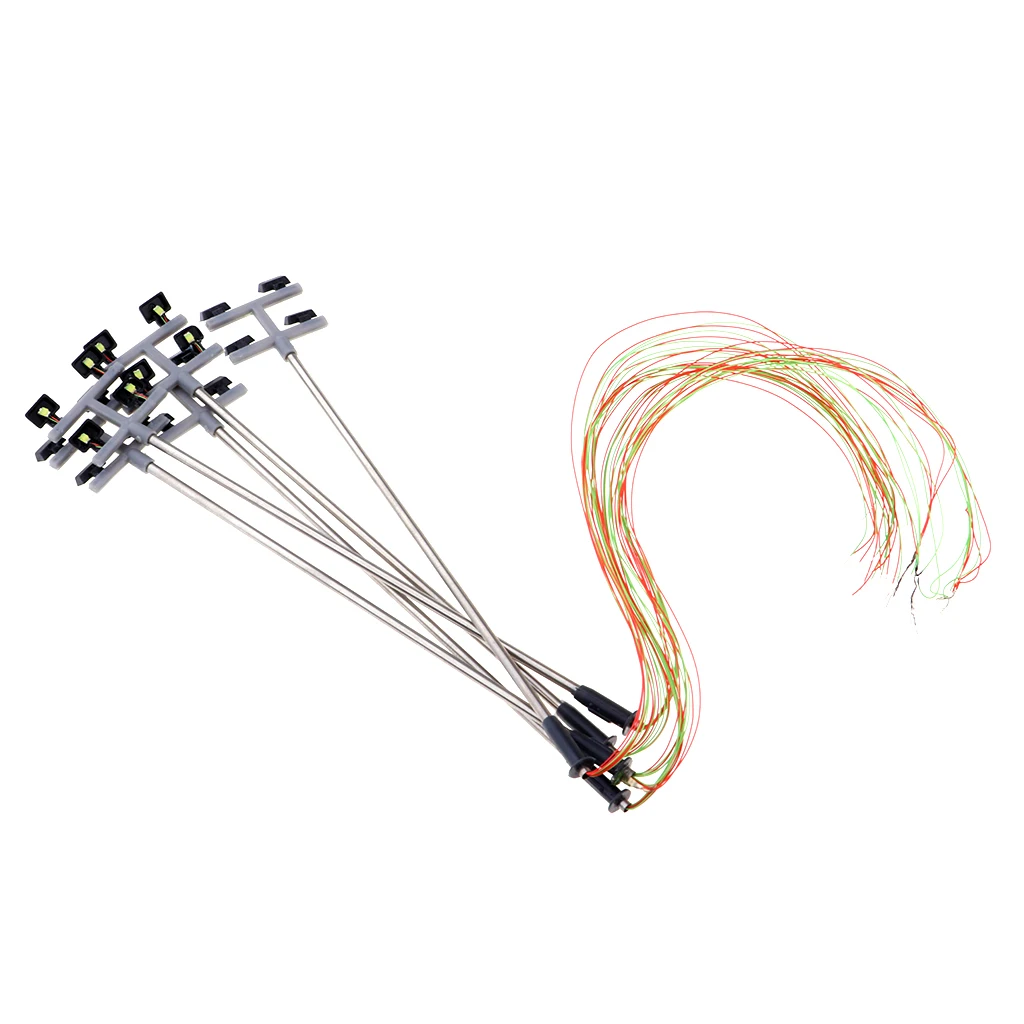 5pcs 1:100 Scale LED Street Light Scenery Park Garden Sand Table Lamppost