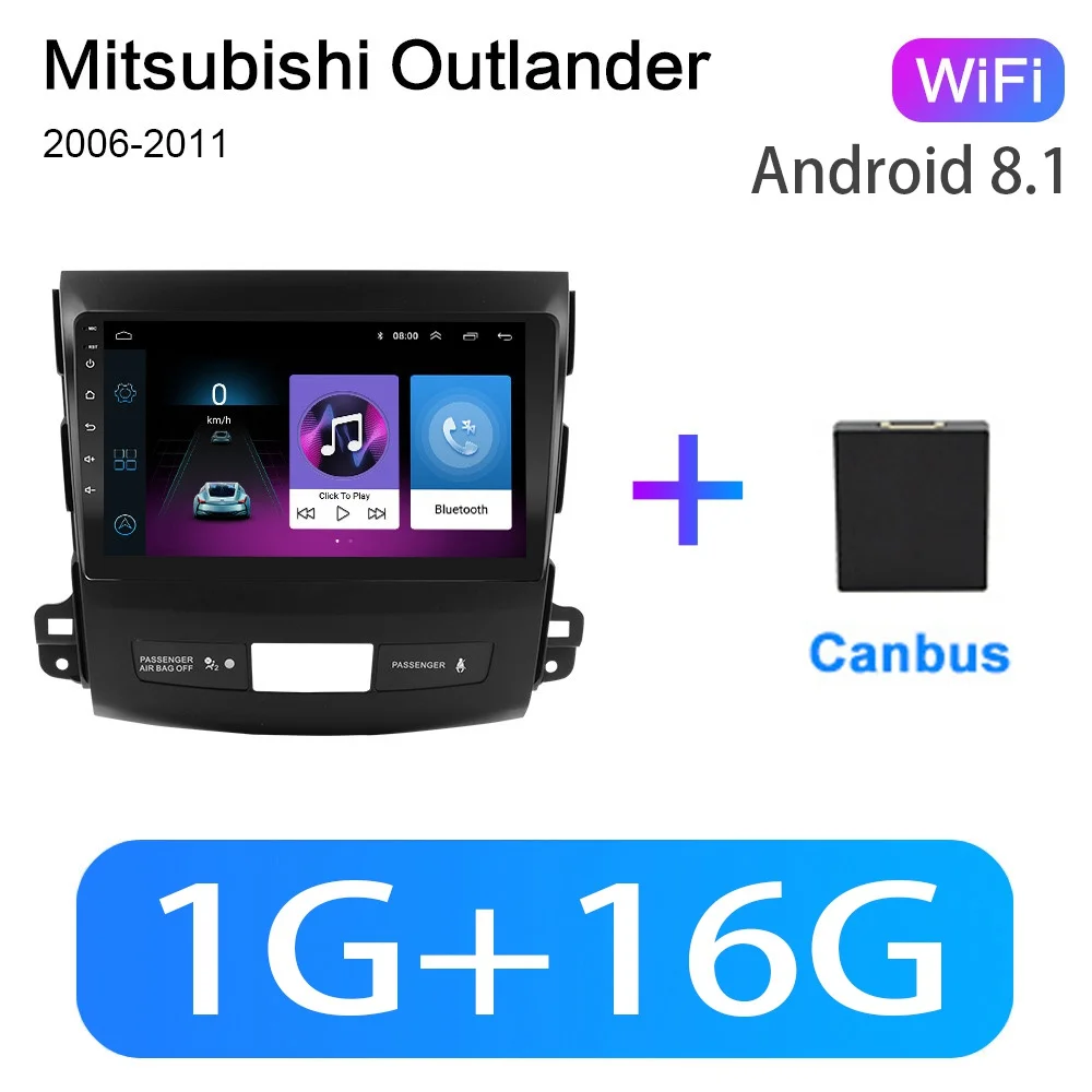 WIFI 1G-16G 2G+ 32G 9 дюймов 2din Android 8,1 GO Автомобиль Радио DVD плеер для Mitsubishi Outlander XL/Peugeot4007 2006-2011 автомобиль радио gps WI-FI - Цвет: WIFI 1G-16G