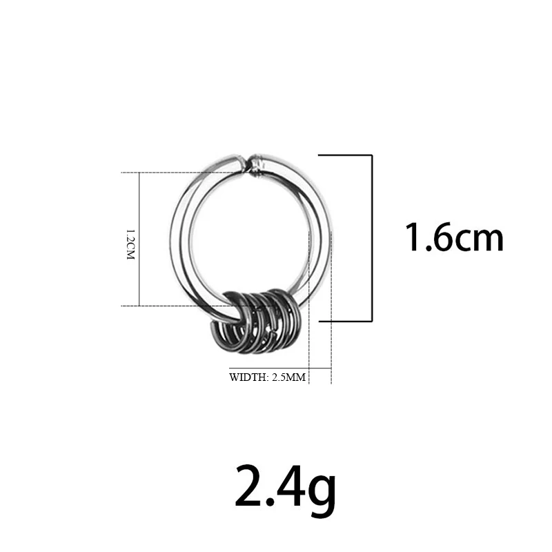 Fake Hoops Men's Stainless Steel Painless Clip on Ear Earrings for Teens Women Male Punk Cool Stuff Non Piercing Without Holes ear clip earrings clip earrings ear clip