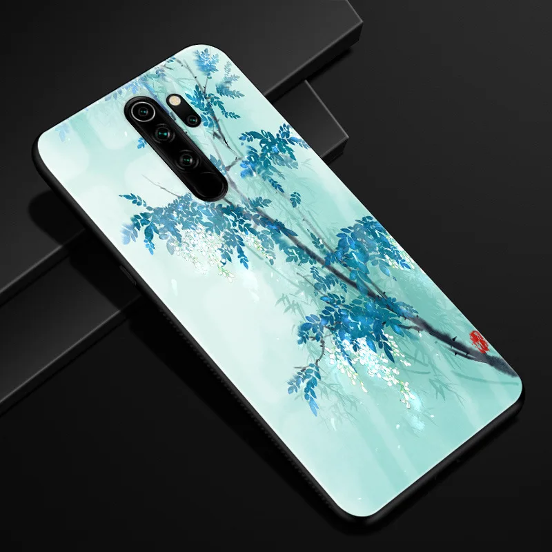 21 Для Xiaomi Redmi Note 8 Pro Чехол PC Пластиковый стеклянный чехол для телефона черный ТПУ бампер чехол для Xiaomi Redmi Note8 Note 8 Pro 8Pro чехол - Цвет: 21