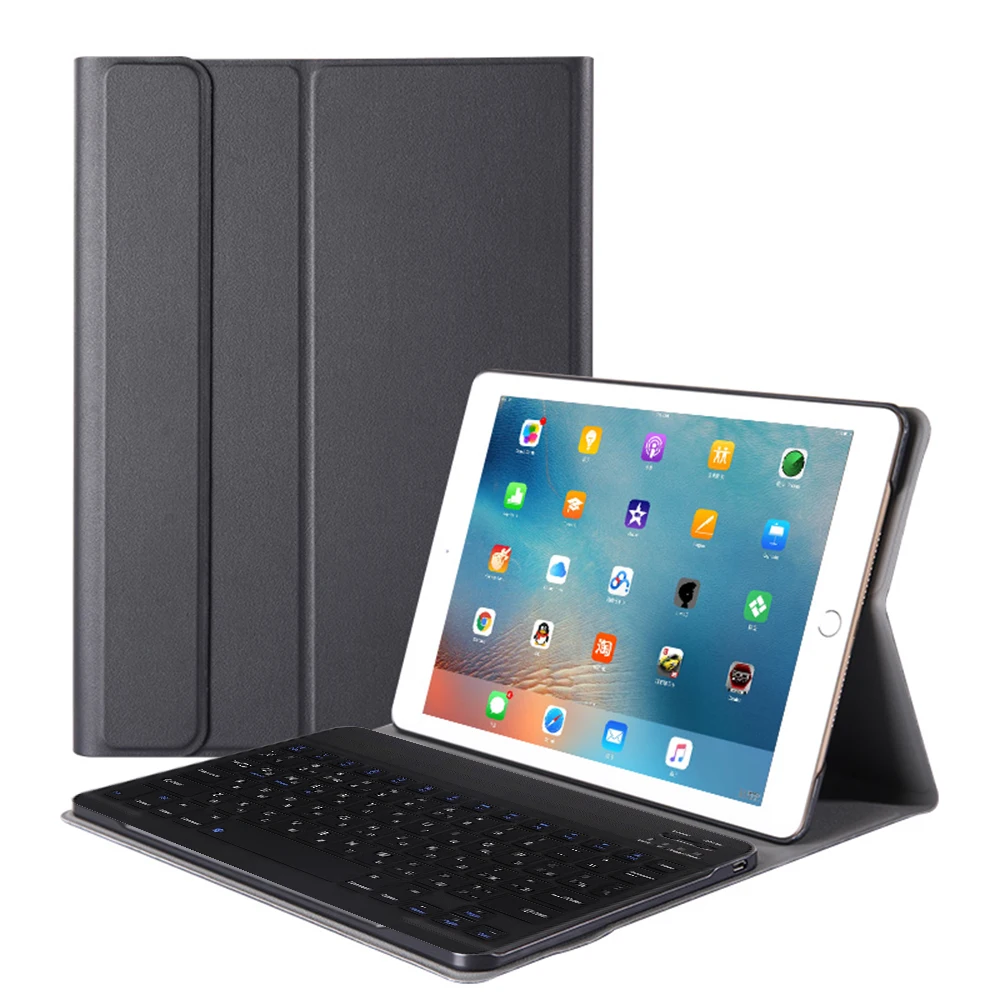 

For iPad 10.2" 2019 Detachable Bluetooth Keyboard Tablet Protective Case with PU Leather Cover Pen Slot Keyboard For iPad 10.2