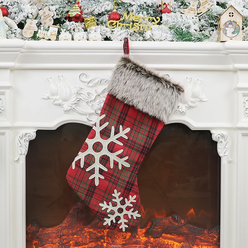 Рождественские носки держатели для подарков украшения мешок Санты носки Рождественский камин Подарочная сумка дропшиппинг рождественские чулки подарки ткань