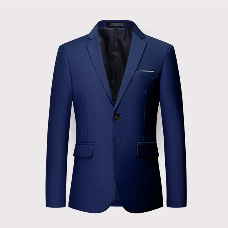 Новое поступление мужской блейзер сезон весна осень Мужская модная деловая одежда пиджак мужской свадебный жених мужская верхняя одежда 6XL - Цвет: Royal blue