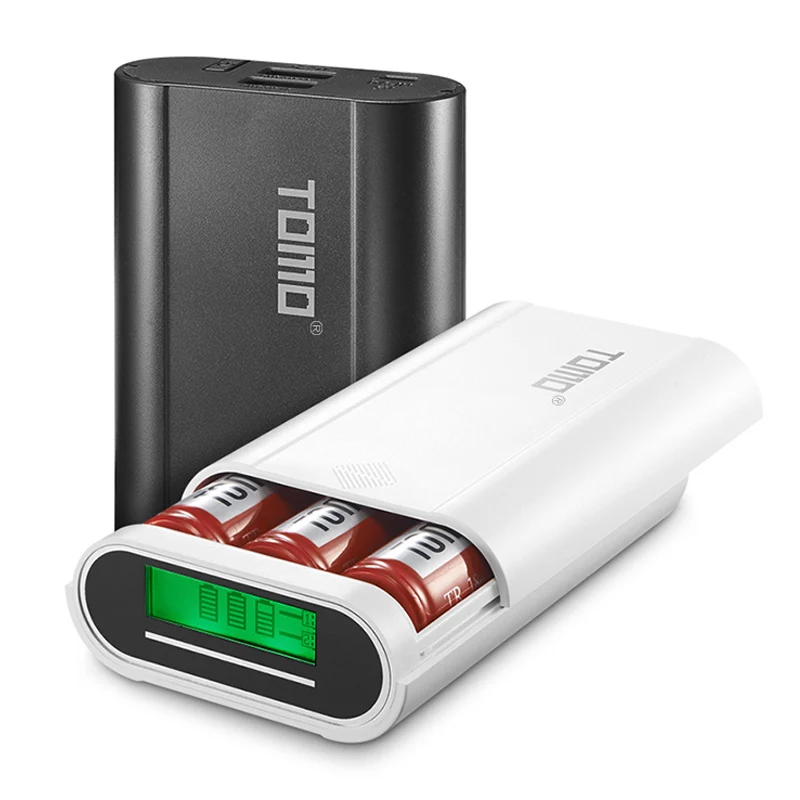 USB Батарея Зарядное устройство Портативный ЖК-дисплей Smart DIY Мобильный Мощность Bank Дело Поддержка 3x18650 батареи и сдвоенный выход для
